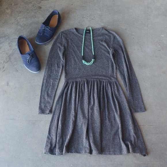 ASOS Dresses & Skirts - ASOS Gray Long Sleeve Skater Dress